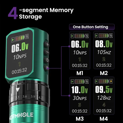 Vista 7 de Wormhole 2PCS 2,300mAh Baterías 8PCS 30ML tatuaje tinta tatuaje pistola kit Dos Verdes