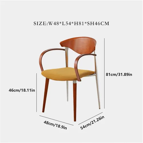 Vista 3 de sillas de comedor Wooden Dining Chairs, Mid-Century Modern Kitchen Chair with Curved Backrest and Metal Legs, Living Room Modern Kitchen(Blue)