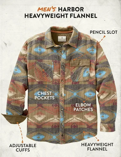 Vista 4 de Legendary Whitetails - Camisa para hombre, tejida y pesada, de estilo portuario