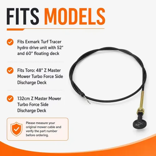 Vista 3 de 1-603336 1603336 Cable de estrangulador de control para cortacésped Toro Exmark Zero Turn Z Master 1603336 290-799-A 290-799 for Toro and for