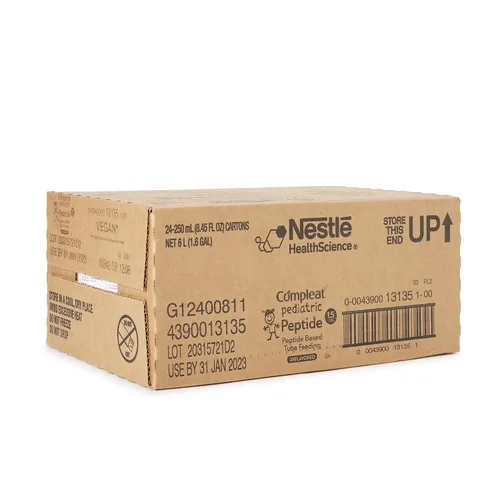 Vista 5 de Compleat Péptido pediátrico de 1.5 tubos de fórmula de alimentación, sin sabor, 8.45 onzas líquidas (paquete de 24) Sabor vegetal/fruta 8,45 oz
