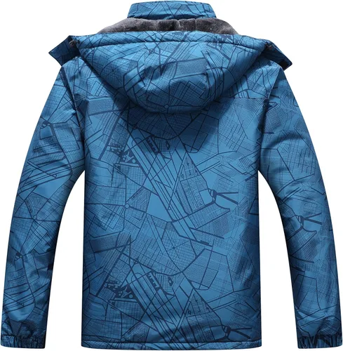 Vista 2 de Chaqueta de esquí impermeable para hombre, rompevientos, cálida, para invierno, con capucha, para montaña, nieve
