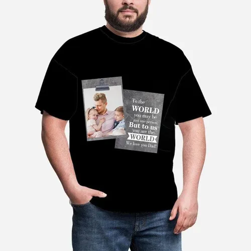 Vista 3 de Enjoyyjl Camiseta de manga corta personalizada para hombre con foto o texto, camiseta de manga corta para aniversario