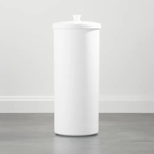 Vista 7 de iDesign Soporte Independiente para Almacenamiento de Papel Higiénico de Baño con Tapa para 3 Rollos Extra, Blanco Con tapa, para 3 rollos