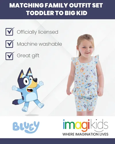 Vista 3 de Bluey Conjunto familiar a juego para niños pequeños y grandes
