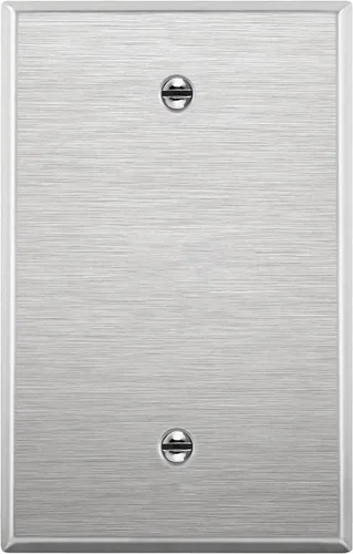 Vista 17 de LIDER Placa de Pared de Metal en Blanco, Cubierta de Tomacorriente en Blanco de Acero Inoxidable, Resistente a la Corrosión, Tamaño Mediano 1-Gang