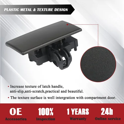 Vista 5 de TQPONLY Pestillo de Guantera Manija de Puerta de Compartimento Lado Delantero del Pasajero Compatible con Ford F150 F250 F350 F450 Edge Lincoln MKX