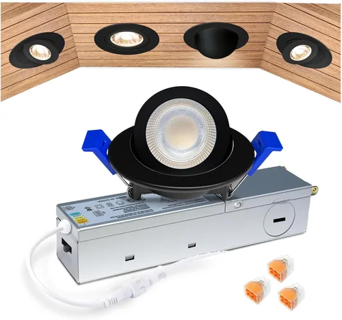 Vista 40 de zouzai Mini luz LED de cardán ajustable de 2 pulgadas, 5CCT seleccionable, rotación de 360° e inclinación de 90° para iluminación precisa Blanco