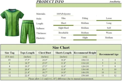 Vista 7 de AmzBarley Boys Bruno Costume Outfits Magic Family Cosplay Fancy Dress Up Kids Role Play Clothes Top and Shorts Set