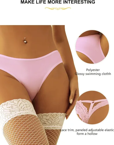 Vista 4 de ohyeah Almohadillas de algodón tangas para mujer, tangas de encaje sexy, ropa interior XS-4XL
