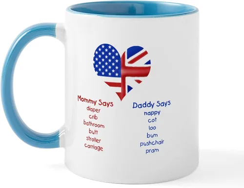 Vista 24 de CafePress British American Translations Taza de café de cerámica (11 oz)