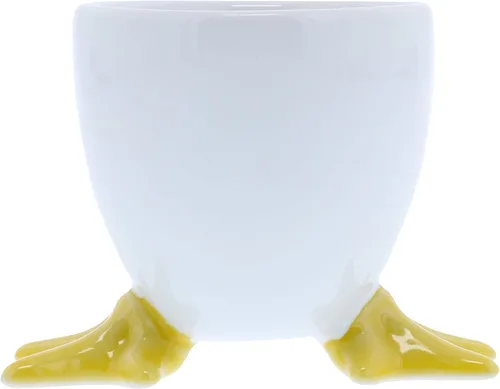 Vista 2 de BIA Cordon Bleu blanco pollo Footed huevera con amarillo pies, juego de 4
