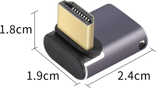 Vista 3 de Adaptador HDTV de 8K y 60Hz de 90 grados de ángulo descendente macho a hembra, conector HDTV 2.1UHD de 48 Gbps, extensor 3D, compatible con HDR, PC