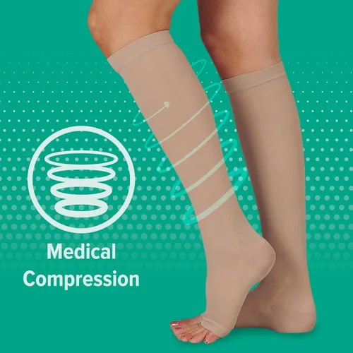 Vista 5 de Juzo Basic 4411 Knee-High 20-30 mmHg Open Toe Compression Stocking, Regular
