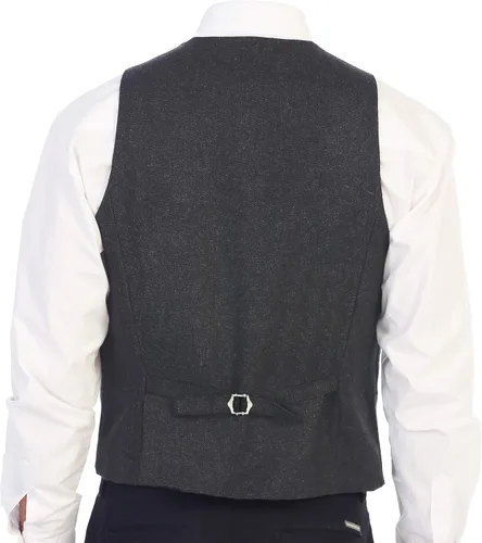 Vista 73 de Gioberti Chaleco de tweed formal de 6 botones para hombres