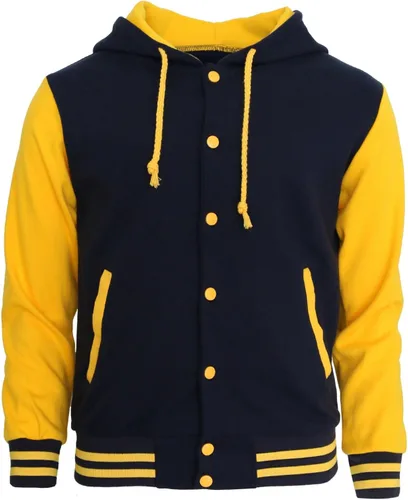 Vista 2 de BCPOLO Chaqueta de béisbol con capucha Chaqueta de béisbol Varsity Chaqueta de algodón Letterman