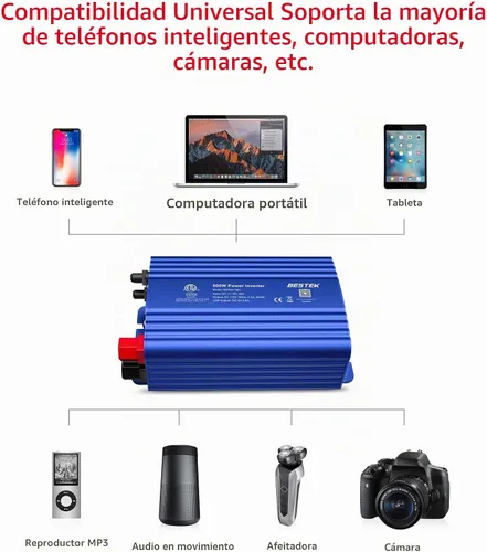 Vista 6 de Inversor de corriente DC 12 V a 110 V AC convertidor (azul)