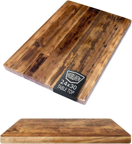 Vista 12 de Mesa de madera recuperada, pieza de madera reciclada rústica perfecta para cocinas, comedor y mesas auxiliares