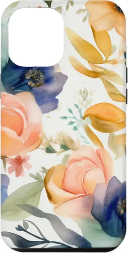 Vista 10 de iPhone 12 mini lindo pastel floral acuarela rosa azul mujeres patrón flor caso