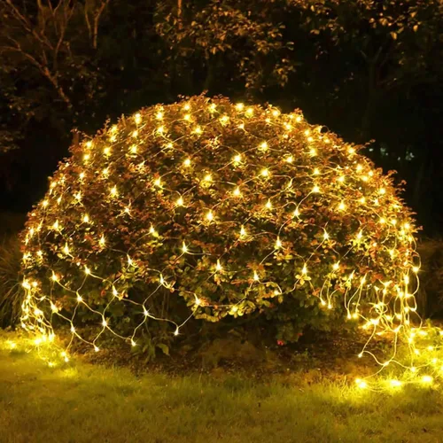 Vista 25 de JMEXSUSS - Luces de red para exteriores impermeables, de 12 x 5 pies, con enchufe y 8 modos con control remoto, 360 luces LED para decoración