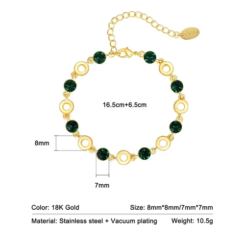 Vista 7 de Light Pink Crystal Bracelets for Women Trendy, OUXi 18K Rose Gold Plated Cubic Zirconia Wedding Tennies Jewelry Bracelets, Dainty Birthstone Hand