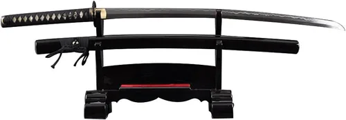 Vista 3 de Handmade Sword Espada katana samurái japonesa, práctica, forjada a mano, acero al carbono 1060, templado al calor, espiga completa, afilada, vaina