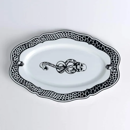 Vista 4 de Harry Potter Voldemort Death Eater Dark Mark - Plato para servir de porcelana de 14 pulgadas