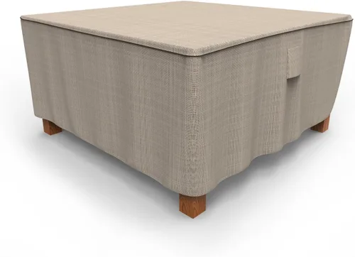 Vista 9 de Budge P5A24PM1 - Funda cuadrada para mesa de jardín inglés para patio, resistente e impermeable, pequeña, color tostado de dos tonos
