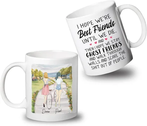 Vista 9 de Taza de café con texto en inglés "Best Friends Are The Sisters We Choose Ourselves We Choose Ourselves para mujeres, mejores amigas, taza de café