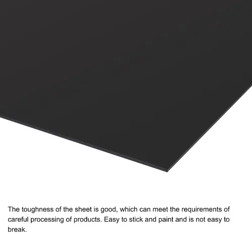 Vista 4 de MECCANIXITY Hoja de plástico ABS negro de 10 x 8 x 0.02 pulgadas para modelo de construcción, manualidades de bricolaje, panel, paquete de 4