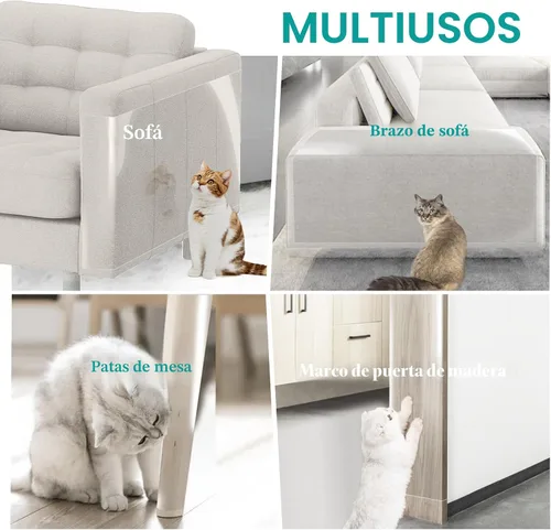 Vista 7 de [Vinilo grueso] Protector de muebles antiarañazos para gatos, protector de sofá adhesivo de una sola cara para gatos, protector flexible de esquina