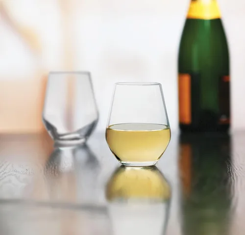Vista 3 de Circleware Vasos básicos de vino blanco y rojo sin tallo, juego de 4, 16 onzas, cristalería de edición limitada
