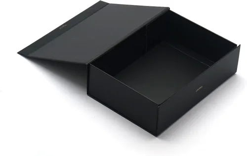 Vista 7 de AVUX Caja de regalo protectora de esquina de 10.5 pulgadas con tapa de lazo y cinta, una caja de regalo vacía de color negro para Navidad, día