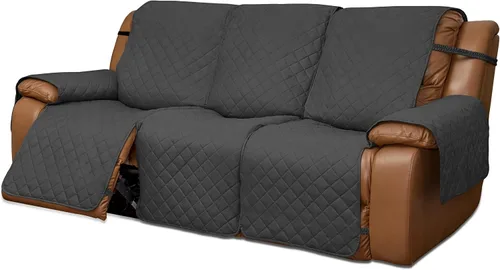 Vista 12 de Easy-Going Funda para Loveseat Reclinable de Gran Tamaño, Funda de Sofá Reversible para Reclinable Doble, Funda de Sofá Dividida para Cada Asiento