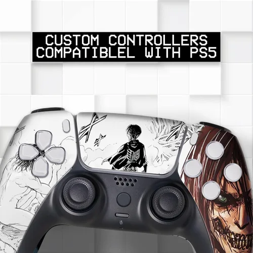 Vista 2 de Attackk On Titan Custom PS-5 Controller Wireless compatible with Play-Station 5 Console by BCB Controllers Proudly Customized in USA with Permanent