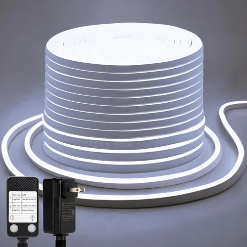 Vista 11 de DBFAIRY Luz de Cuerda de Neón Inteligente, 16.4 Pies Luces de Cuerda de Neón RGB que Cambian de Color IC con Aplicación Remota Sincronización
