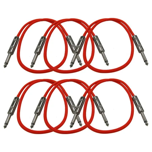 Vista 37 de Seismic Audio Cables de guitarra para altavoces, cables de guitarra TS de ¼ pulgadas, 3 pies, multicolor, paquete de 6 Color múltiple