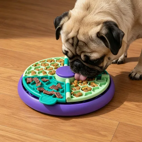 Vista 5 de Dog Slow Feeder Bowl 3-in-1, 2 Cup Capacity Non-Slip Puzzle Toy