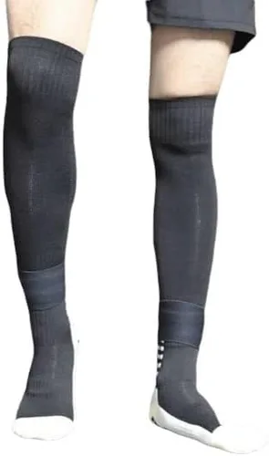 Vista 2 de Calcetines de fútbol, calcetines de fútbol para hombre, calcetines de fútbol antideslizantes, calcetines de agarre, mangas de espinilleras, correas