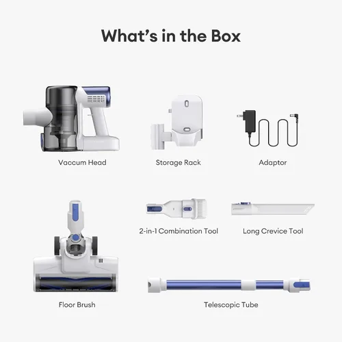 Vista 9 de Ultenic Aspiradora inalámbrica, 40 KPa y 450 W, aspiradora recargable, máximo 40 minutos de funcionamiento, diseño de pie con capacidad de cubo