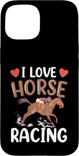 Vista 6 de Funda para iPhone 13 I Love Horse Racing Horses Race Racer