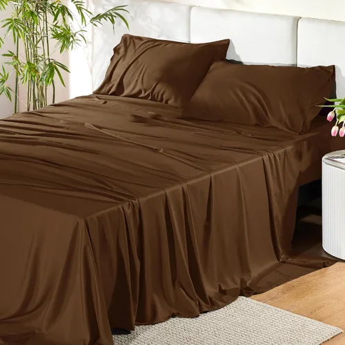 Vista 25 de Bedsure PureWoven 100% rayón derivado de bambú, sábanas de cama individual, 3 piezas