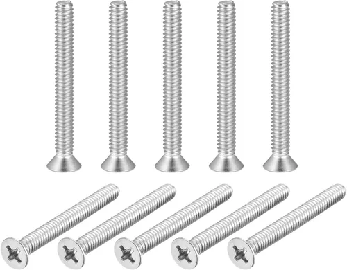Vista 12 de uxcell Tornillos de máquina de cabeza plana de 1/4-20x1-3/4 "Tornillos de acero inoxidable Phillips 304 10pcs