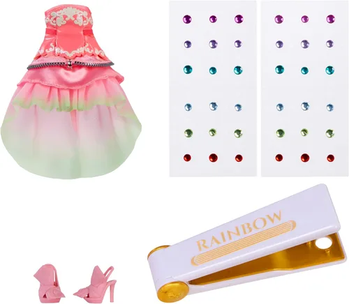 Vista 11 de Rainbow High Be Dazzling Muñecas de moda - Adeline Rose (Rosa) con herramienta Bedazzler y Gemas brillantes