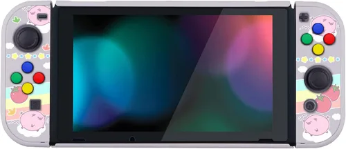 Vista 5 de PlayVital Cubierta trasera para consola Nintendo Switch, protector de controlador de mano NS Joycon carcasa dura, funda protectora acoplable