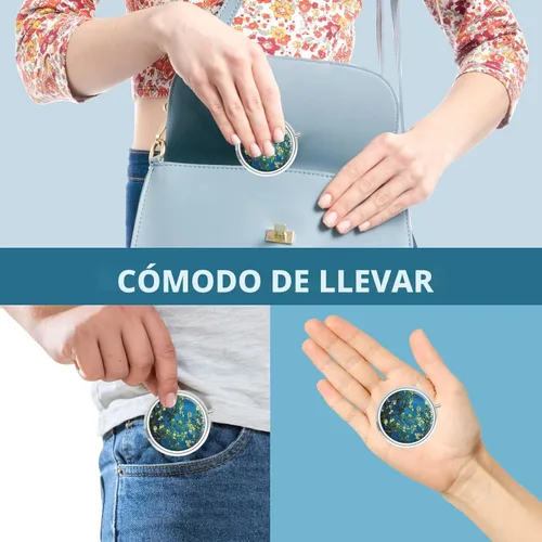 Vista 6 de Pastillero pequeño con 3 compartimentos, portátil para bolsillo o bolso, organizador de pastillas, soporte para guardar vitaminas, medicamentos