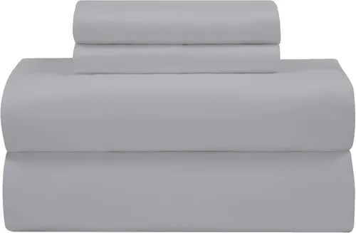 Vista 22 de ROYALE LINENS Juego de sábanas de 300 hilos 100% algodón peinado de fibras largas, 4 piezas, 1 sábana bajera, 1 encimera y 2 fundas de almohada