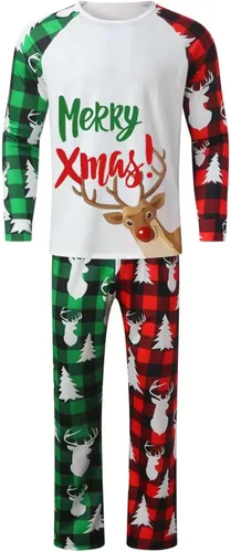Vista 2 de Pijamas de Navidad para la familia, conjunto de pijamas de Navidad a juego para la familia, pijamas de Navidad para la familia