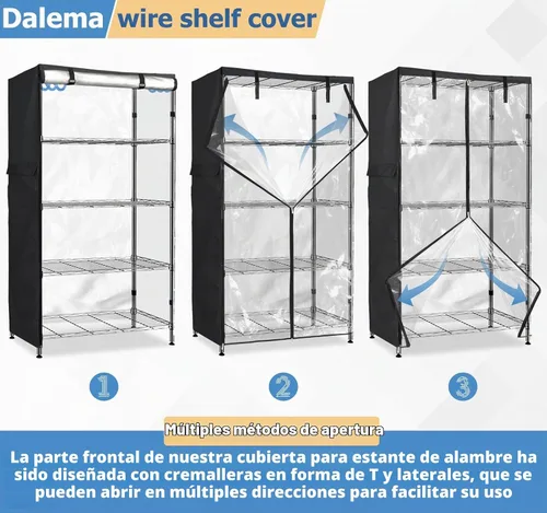 Vista 8 de Cubierta de Estante Impermeable, para Exteriores 600D de Servicio Pesado a Prueba de Polvo, Cubierta para Estantes de Almacenamiento