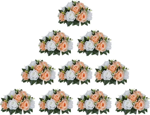Vista 55 de BLOSMON Bolas de Flores para Bodas, Centros de Mesa de Rosas, 2 Piezas, Flores Artificiales Negras, Bolas Florales Colgantes, Decoración de Arreglos